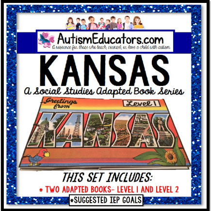 KANSAS State Symbols ADAPTED BOOK for Special Education and Autism